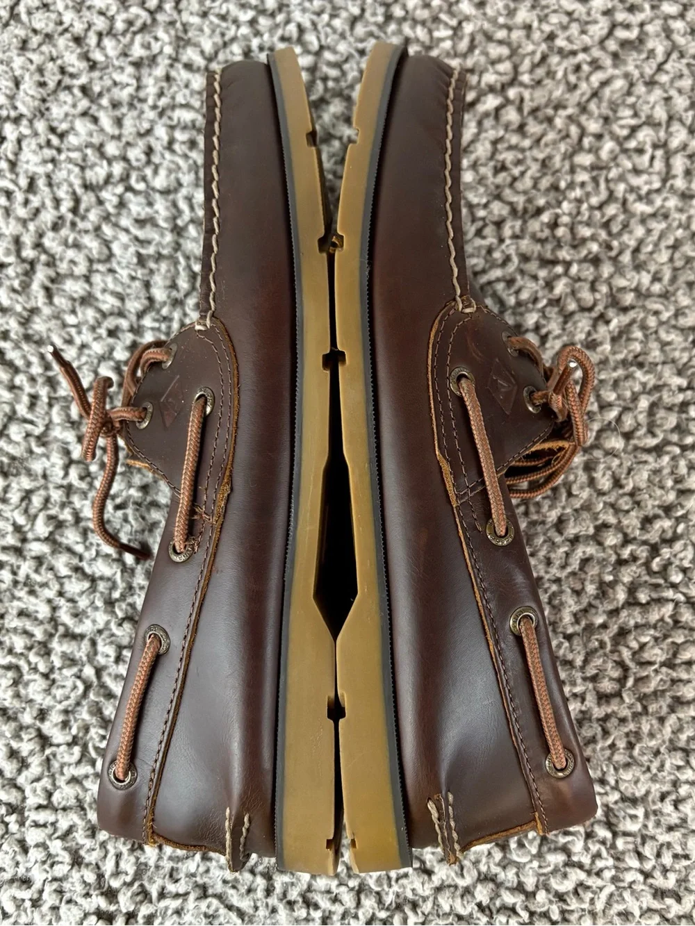 Sperry Top Sider Authentic Original 2-Eye Boat Shoes Mens 10.5 M Lace Up Brown